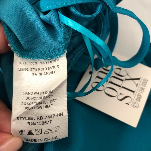 One One Six Halter Neck Palazzo Jumpsuit Teal - Picture 3 of 8